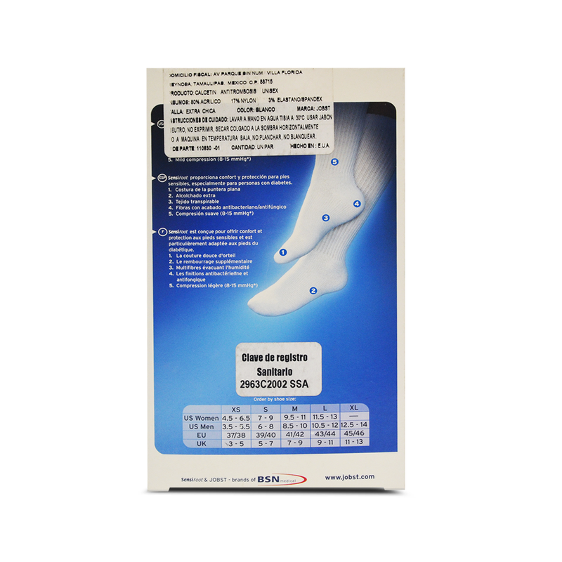 Calcetín  para diabético a la rodilla antimicótico 8-15mmHg SensiFoot